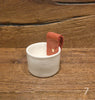 Porcelain and Leather Tea Light Holder.