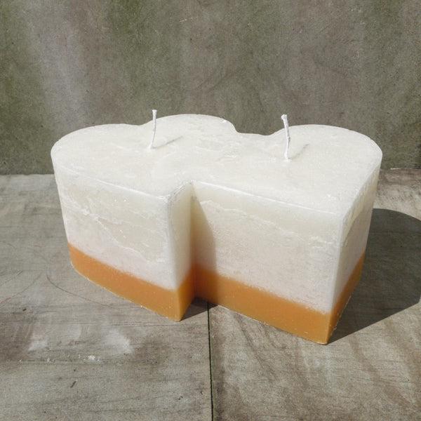 Double Heart candle - Ginger and Lime scented
