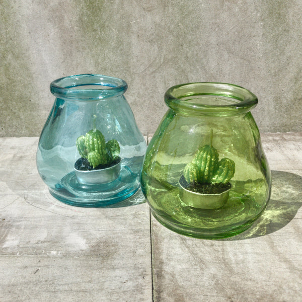 Recycled glass tealight holder / Vase