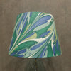35cm Straight Empire Lampshade in Marbled Green & Blue paper