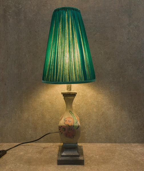Tall Pleated Lampshade - Emerald Green