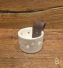 Porcelain & Leather Tea Light Holder with Stars