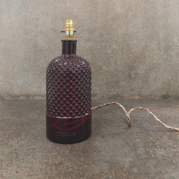 34cm Diamond Bottle lamp Mulberry with Multi flex