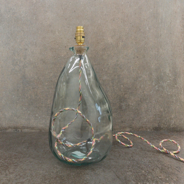 42cm Recycled Glass clear lamp with Multi Flex