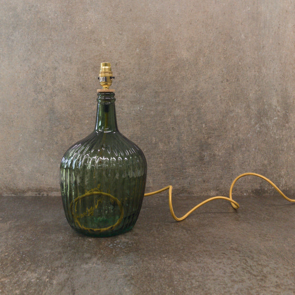 36cm Olive Green with recycled glass Ripple lamp