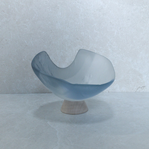 Jayne Armstrong - Cast Glass Rock Pool bowl with sycamore support.